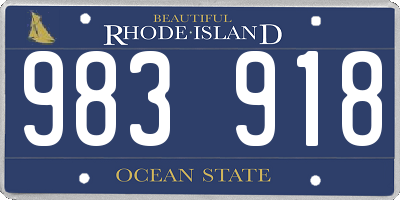 RI license plate 983918