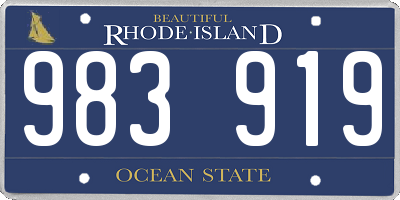 RI license plate 983919