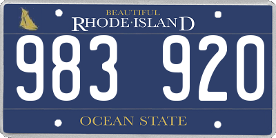 RI license plate 983920