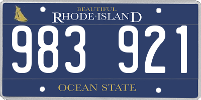 RI license plate 983921