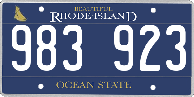 RI license plate 983923