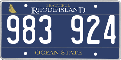 RI license plate 983924