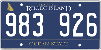 RI license plate 983926