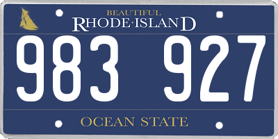 RI license plate 983927