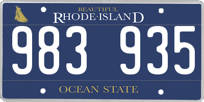 RI license plate 983935