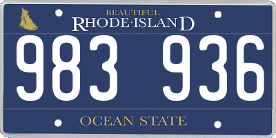 RI license plate 983936