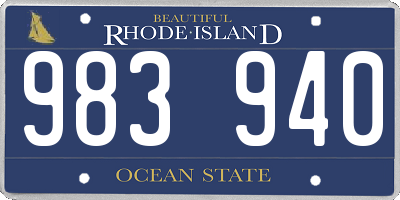 RI license plate 983940