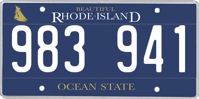 RI license plate 983941