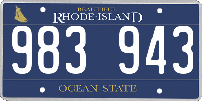 RI license plate 983943