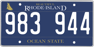RI license plate 983944