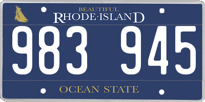 RI license plate 983945