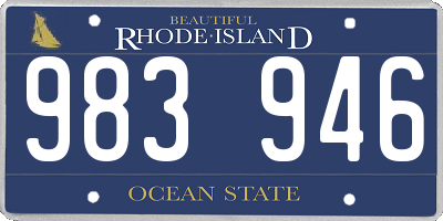 RI license plate 983946
