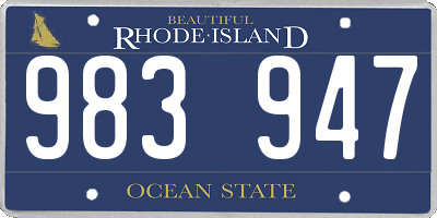 RI license plate 983947