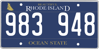 RI license plate 983948