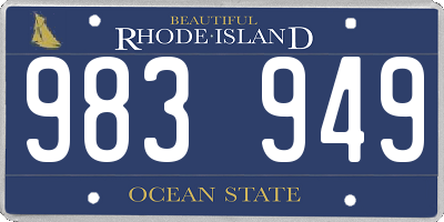 RI license plate 983949