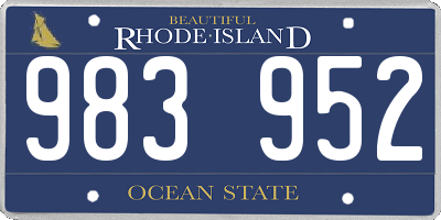 RI license plate 983952