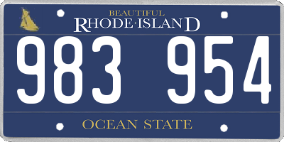 RI license plate 983954