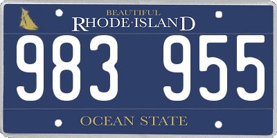 RI license plate 983955
