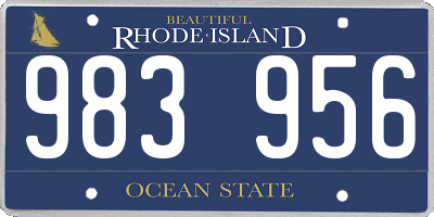 RI license plate 983956