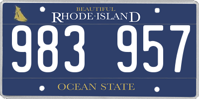 RI license plate 983957