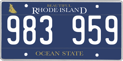 RI license plate 983959