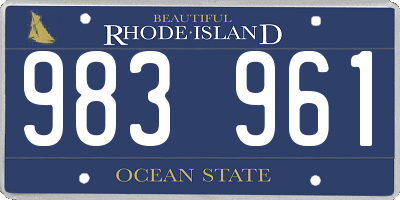 RI license plate 983961