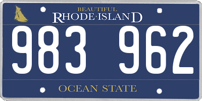 RI license plate 983962