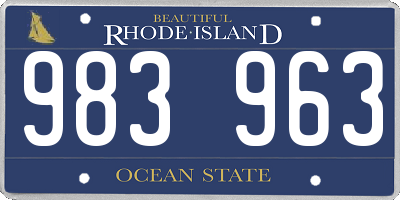 RI license plate 983963