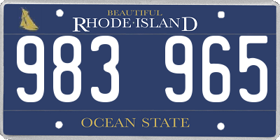 RI license plate 983965