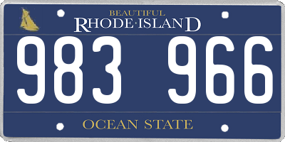 RI license plate 983966