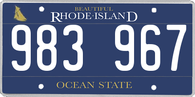 RI license plate 983967