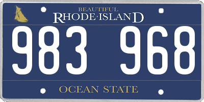 RI license plate 983968