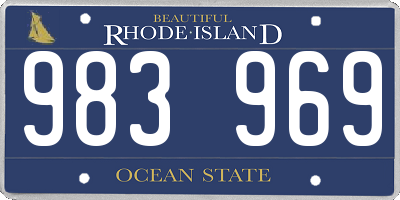 RI license plate 983969