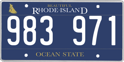 RI license plate 983971
