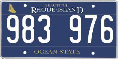 RI license plate 983976
