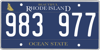 RI license plate 983977