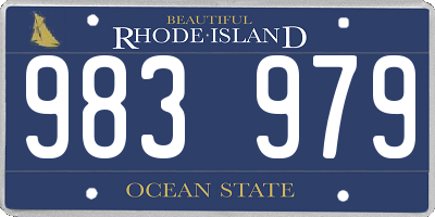 RI license plate 983979