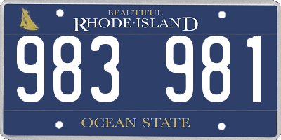 RI license plate 983981