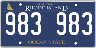 RI license plate 983983