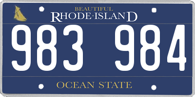 RI license plate 983984