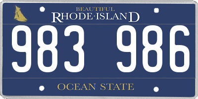 RI license plate 983986