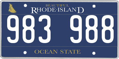 RI license plate 983988