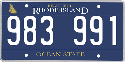 RI license plate 983991