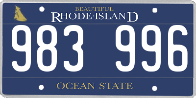 RI license plate 983996