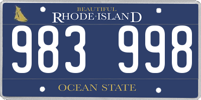 RI license plate 983998
