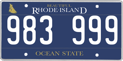 RI license plate 983999