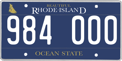 RI license plate 984000