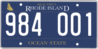 RI license plate 984001