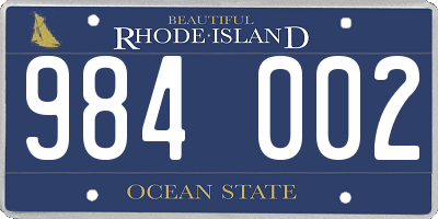 RI license plate 984002