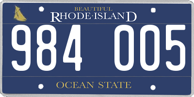 RI license plate 984005